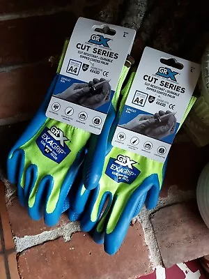 (2) A4 Cut Resistant GRX Coated Gloves EXAGrip GRXCUT634L Glass / Knife / Metal • $8