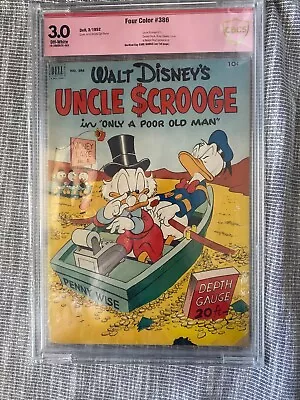 DELL Four Color #386 CBCS 3.0 GD/VG Signed Carl Barks 1952 Uncle Scrooge #1 • $2250