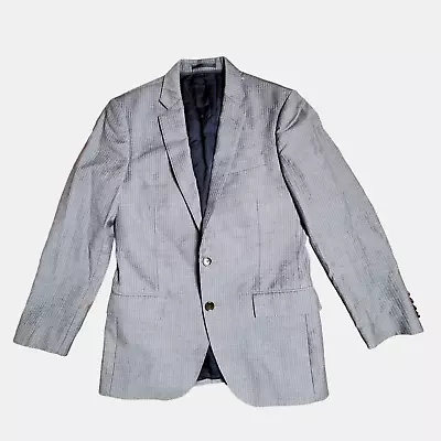 J. Crew Ludlow Tollegno 1900 Mens Gray Pinstriped Wool Suit Blazer Size 36S • $48