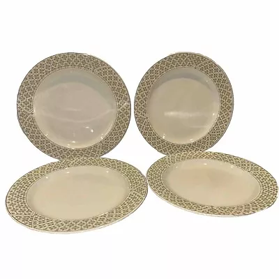 Martha Stewart Green Arrows Set Of 4 Dinner Plates 11” Excellent Condition No Sc • $34.99