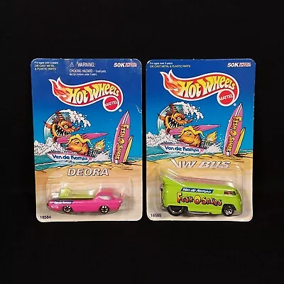 Hot Wheels Van De Kamp's - Deora 18584 & VW Bus 18585 - ON CARD - Vintage 1997 • $24.95