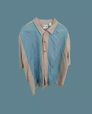 Vintage Silk Short Sleeve Button Down Shirt XXL • $14.99