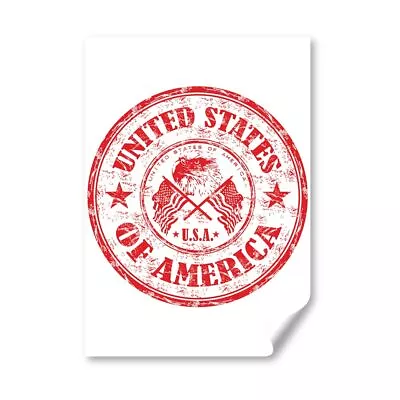 A2 - United States Of America Travel Stamp Poster 42X59.4cm280gsm #5386 • £11.99