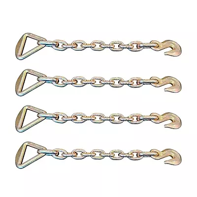 4 Pack 3/8  X 20  Grade 70 Chain Extension With 3  D Ring Forged Grab Hook • $85.85