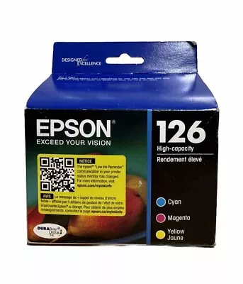 Epson 126XL C/M/Y 3pk Ink Cartridges - Cyan Magenta Yellow (T126520-CP) • $22.50