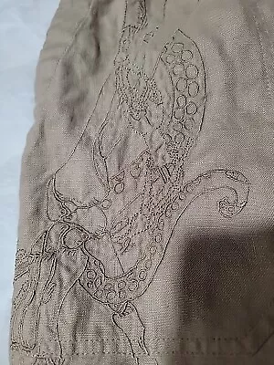 ARTFUL DODGER Men’s Embroidered 100% Linen Pants Size 36 Drawstrings Waist #6 • $79.10