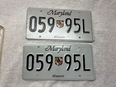 Maryland Historic Vehicle License Plates With State Shield • $29.99