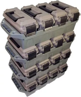 AMMO CRATE 4-Can Utility Box Stackable All-Caliber Case Bulk Ammunition Storage • $60