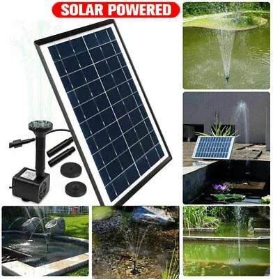 5W Solar Powered Water Fountain Pump Bird Bath Pond Pool Garden 500L/H 1.9M Lift • £25.99