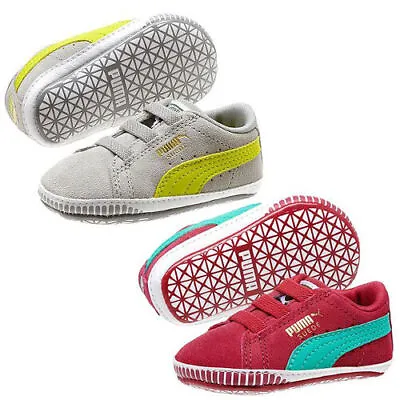 Puma Suede Crib Unisex Baby Kids Strap Up Walking Trainers Shoes 355965 DD • £14.99