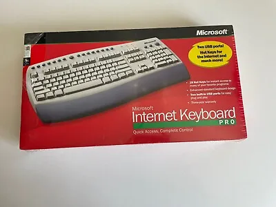 Vintage 2000 Microsoft Internet Keyboard Pro C1700001 Wired Factory Sealed • $69.99