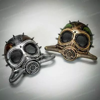 Couples Halloween Costume Masks Steampunk Face Masks Masquerade Cosplay Gas Mask • $42.46
