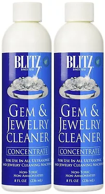 2 Pack BLITZ Concentrated Jewelry Cleaning Solution For Ultrasonic Cleaners 8 Oz • $23.81