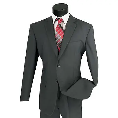 LUCCI Men's Charcoal Gray 2-Button Classic-Fit Poplin Polyester Suit - NEW • $75