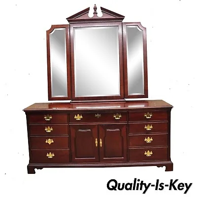$1185.75 • Buy Thomasville Mahogany Collection Chippendale Style Long Dresser And Triple Mirror