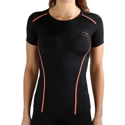 £9.95 • Buy More Mile Womens Compression Short Sleeve Top Black Sports Training Base Layer