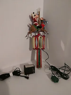 Disney's Mickey Mouse Mr Christmas Carousel  Reindeer Tree Topper • $80
