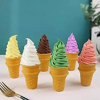 Fake Ice Cream Cone Fake Ice Cream Toys Realistic Cold Drink Simulation Ice • £5.57