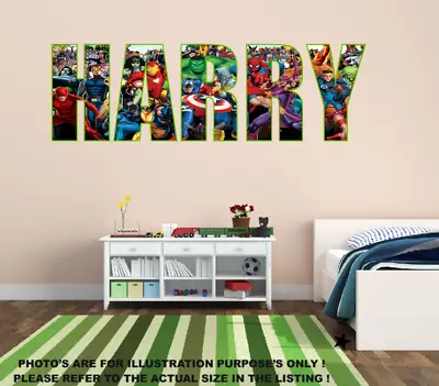 £14.99 • Buy Personalised Marvel Avengers Super Heroes Wall Sticker Art Decal Decor Vinyl 