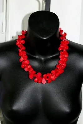 Monies Style NWOT Red Coral Necklace 20  Long • $98.88