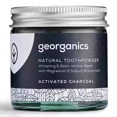 TOOTHPOWDER ACTIVATED CHARCOAL 120ml STAIN REMOVING TEETH WHITENING  VEGAN • £4.49