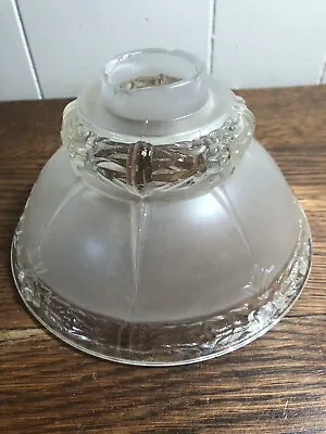 Vintage Frosted/Clear Lamp Light Shade Replacement  1  5/8  Fitter • $10.04