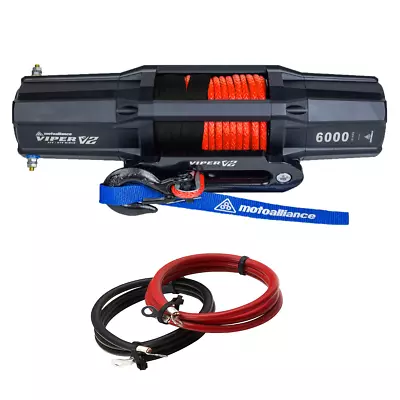 $504.98 • Buy VIPER V2 6000lb UTV Winch 60 Feet Orange AmSteel-BLUE Synt Rope W/ Extension Kit