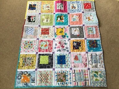 Handmade Reversible Patchwork Heirloom Quilt.Baby Nursery. Multicoloured. BNWOT. • £49.90