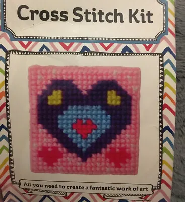 £2.50 • Buy Childrens, Multicoloured Heart, Cross Stitch Kit