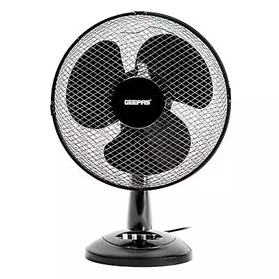 12-inch Table Fan Electric Portable Desktop 3 Speed Oscillating Rotating Cooling • £19.99