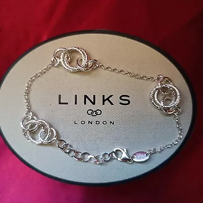 Links Of London Silver Aurora Adjustable 8 Inch Bracelet New In Pouch • £49.99