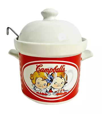 Vintage 1994 Campbell's Soup Houston Harvest Bowl Pot W/ Lid & Metal Ladle • $17.99