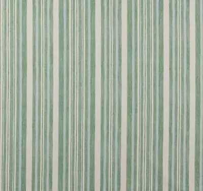 Jane Churchill Curtain Fabric 'TULSI STRIPE - GREEN' 2 METRES 100% Cotton • £51.99