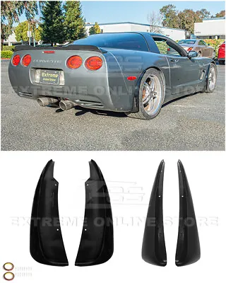 For 97-04 Corvette C5 | Extended GLOSS BLACK Front Rear Splash Guards Mud Flaps • $189.98