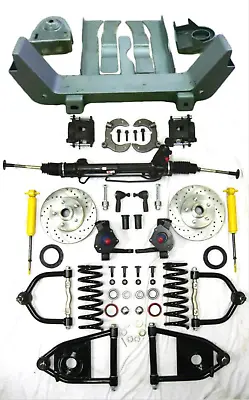 1964-1970 Ford Mercury Mustang II Power Front End Suspension Kit 2  Drop Slotted • $1599