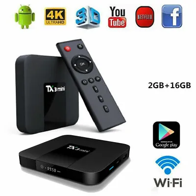 TX3 Mini H313 Android 4K SMART TV Box Media Player Quad-Core WIFI 2GB+16GB 2023 • $34.99