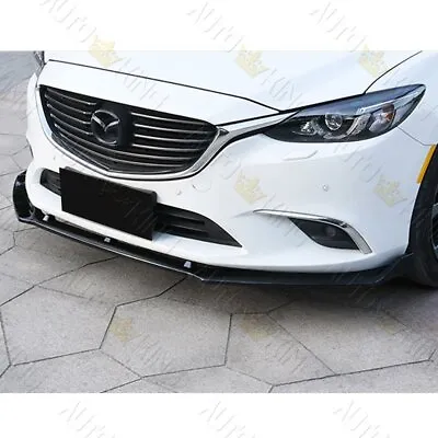 Fit 2014-2018 Mazda 6 Mazda6 Unpainted Black 3pcs Front Bumper Body Kit Lip • $38.24