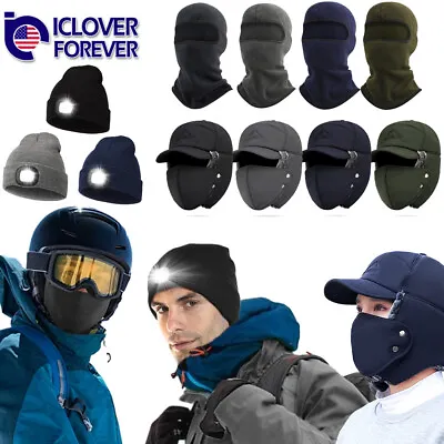 Men Winter Hat With Ear Flaps Trapper / LED Beanie / Balaclava Fleece Warm Cap • $7.99