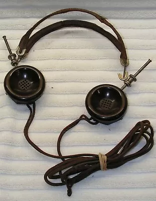 Vintage US Army Military Use Bakelite Clevite Brush Headphones • $49.95