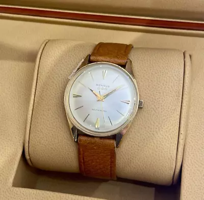 Benrus Automatic 3-Star Vintage 35mm Yellow Gold Tone On Strap • $769.75