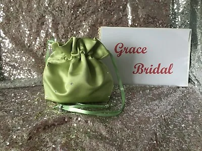 £5.99 • Buy SAGE GREEN SATIN DOLLY BAG  BRIDESMAID PROM FLOWER GIRL **free Swatches**