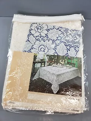 Quaker Lace Tablecloth Oblong Gloria  54  X 70  VINTAGE USA • $55.99