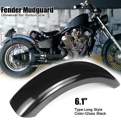 6.1  Flat Motorcycle Rear Trailer Fender Mudguard Steel For Harley Bobber Honda • $97.98