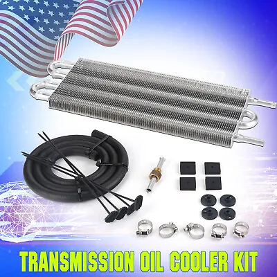 4 Row Universal Radiator Remote Aluminum Transmission Oil Cooler & Mounting Kit • $36.99