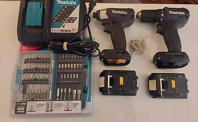 Makita 18v Sub-Compact Kit XDT15 Impact Driver XFD11 Drill Driver & 60pc. Bits • $174.99