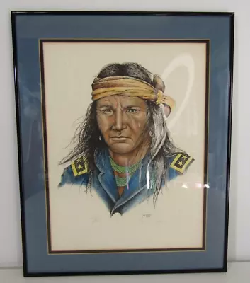 Vernon L Potter Native American 1979 Lithograph Framed Signed Numbered 287/500 • $49.76