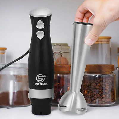 700W Electric Hand Blender Stick Stainless Steel Blades Food Mixer Beaker Juice • £18.32