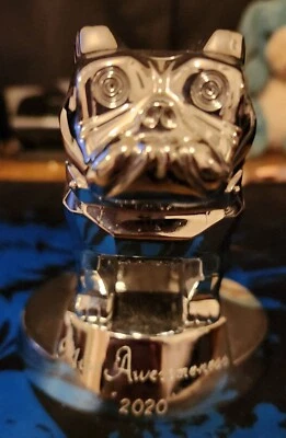$199 • Buy Mack Truck Bulldog Silver Chrome Hood Ornament And Stand VGC - Unwanted Gift