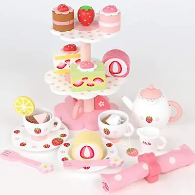 Mother Garden Wooden Toy Play Set Premium Tea Party Pretend Play 998-50019 • $77.41