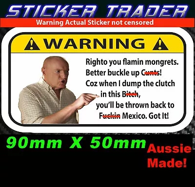 ALF STEWART FUNNY WARNING Mongrets STICKER JDM HOON Drift Turbo Car DVD Bomb • $5.99